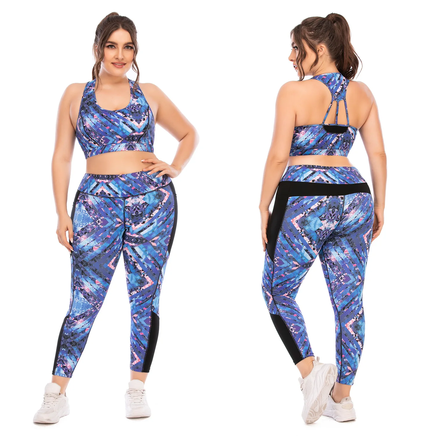Women Seamless Yoga Set Fitness Sports Suits Gym Clothing Sleeveless Tank Top Shirts High Waist Running Leggings Workout Pants | Спорт и