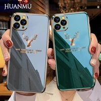 electroplating deer head style lens full protective cover phone case for iphone12 mini 12pro max 11 11pro x xr xs max 7 8 plus 6