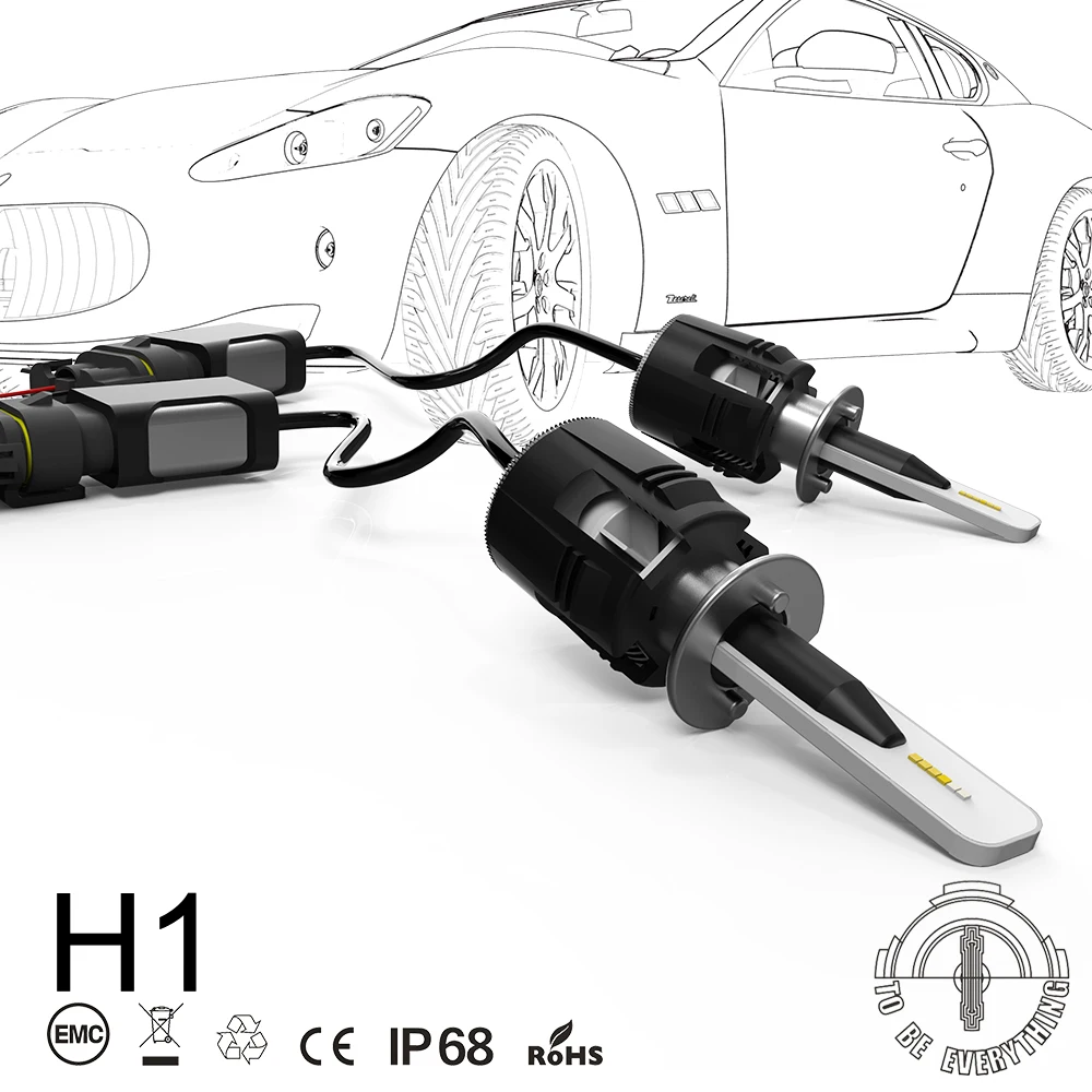 Турбо вентилятор светодиодный лампы для автомобильных фар H7 H4 H11 H1 H3 9005 9006 9012 48 Вт