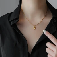 yun ruo simple style lucky number 7 pendant necklace rose gold plated 316l titanium steel jewelry woman birthday gift never fade