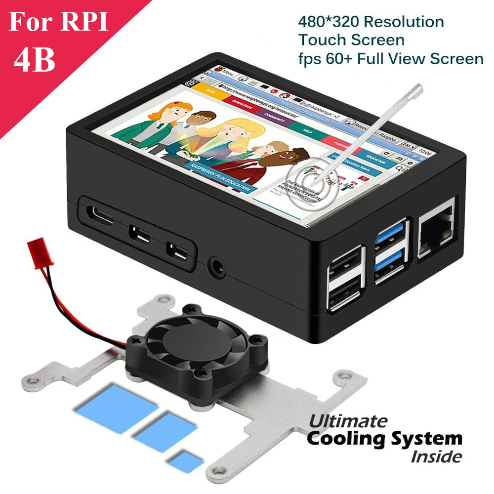 Raspberry Pi 4 Model B 3 5 дюймовый сенсорный экран 480*320 MHS FPS 60 + ЖК дисплей для 4B 3B