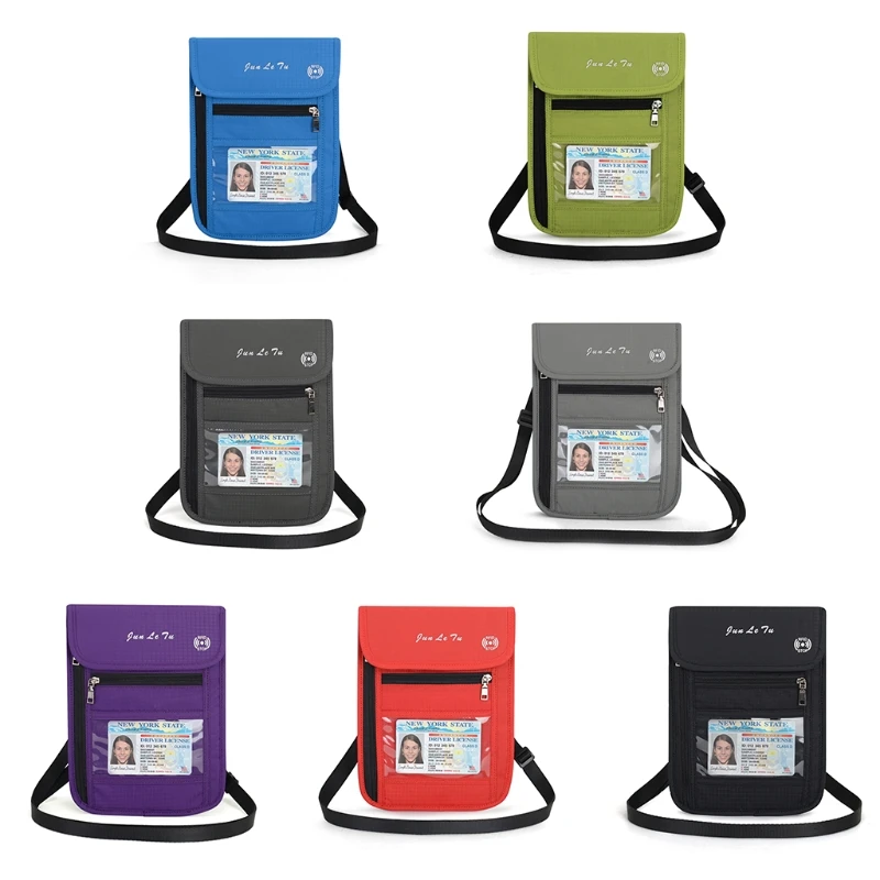 

Модный Дорожный кошелек с блокировкой радиочастотной идентификации, шейный кошелек, держатель для карт