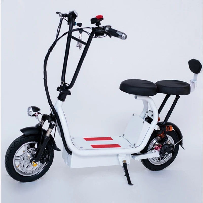 12 дюймов электрический велосипед мини два колеса складной велосипед литиевая батарея велосипед Взрослый Педальный скутер Удобный маленький Электрический велосипед - Цвет: 10ah battery white