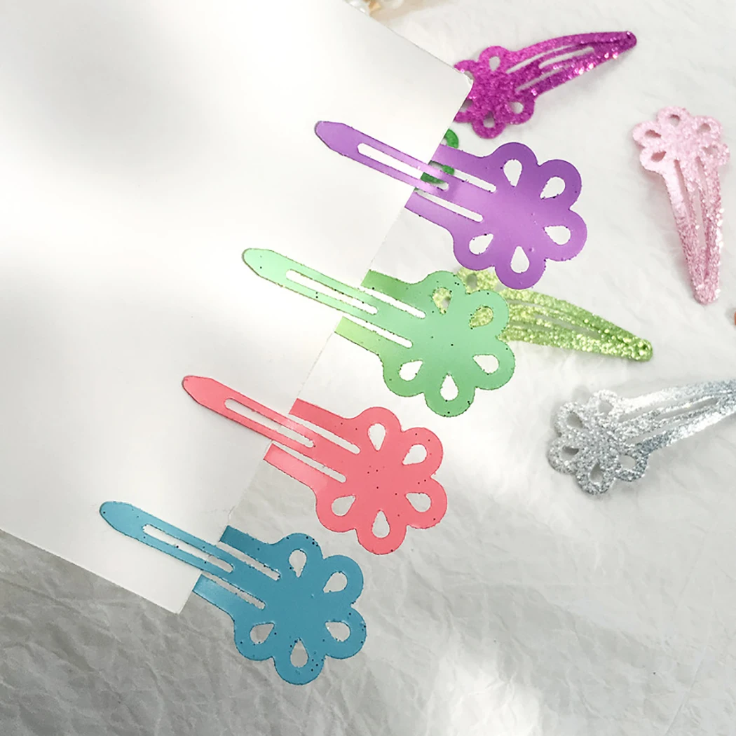 

24PCS Women Kids Glitter Hair Clip Flower Design Glitter Hair Barrette Snap Barrette BB Hair Clip Headwear Accessories