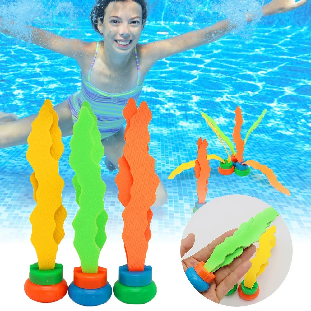

Kids Summer Pool Plants Toy Sports Swimming Pool Toys Sea Plant Shape Diving Toys Diving Swimming Training Pool for Children