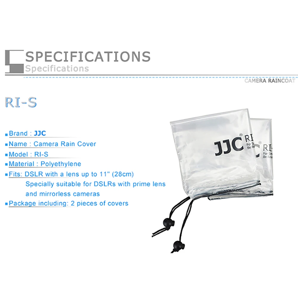 Водонепроницаемый дождевик JJC для камеры защитный плащ Canon Nikon Sony Fuji Panasonic DSLR SLR
