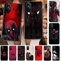 marvel deadpool clear phone case for huawei honor 20 10 9 8a 7 5t x pro lite 5g black etui coque hoesjes comic fash design