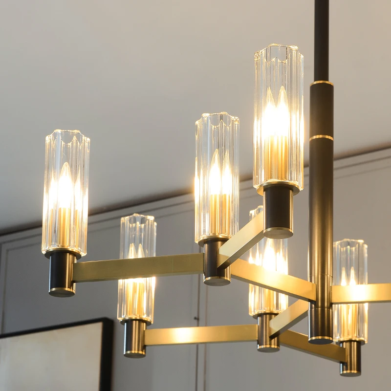 

Modern Copper Chandelier Lighting For Living Room Bedroom Nordic Crystal Light Fixture Luxury Dinning Room LED Lamp