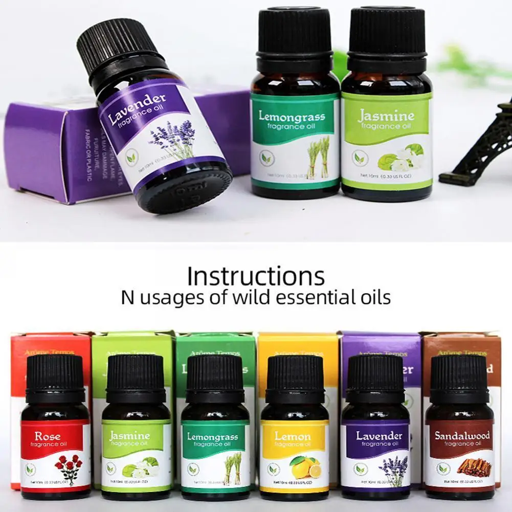 

10ML Natural Essential Oil Basil Midnight Rose Summer Soap Diffuser Perfume Fresh Air Lemon Rose Making Oil For Candle Frag B1F1