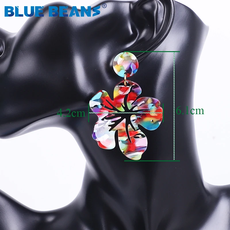 Серьги с голубыми бусинами 2020 цветочные серьги модные ювелирные изделия висячие