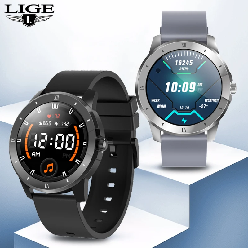 

LIGE 2021 New Bluetooth Music Smart Watch IP68 Waterproof Heart Rate Monitoring Fitness Outdoor Sport Smartwatch For Android