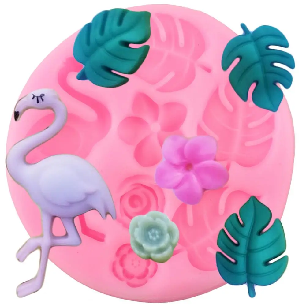 3D Фламинго Роза Силиконовые формы черепаха листьев Fondant Mold детский наряд для дня