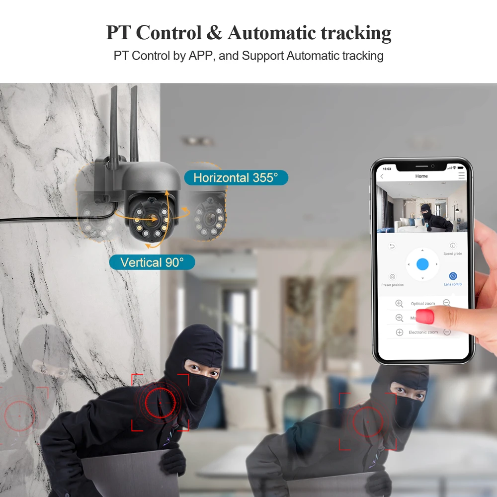 IP-камера Techage Беспроводная с поддержкой Wi-Fi 3 Мп 1080P | Безопасность и защита