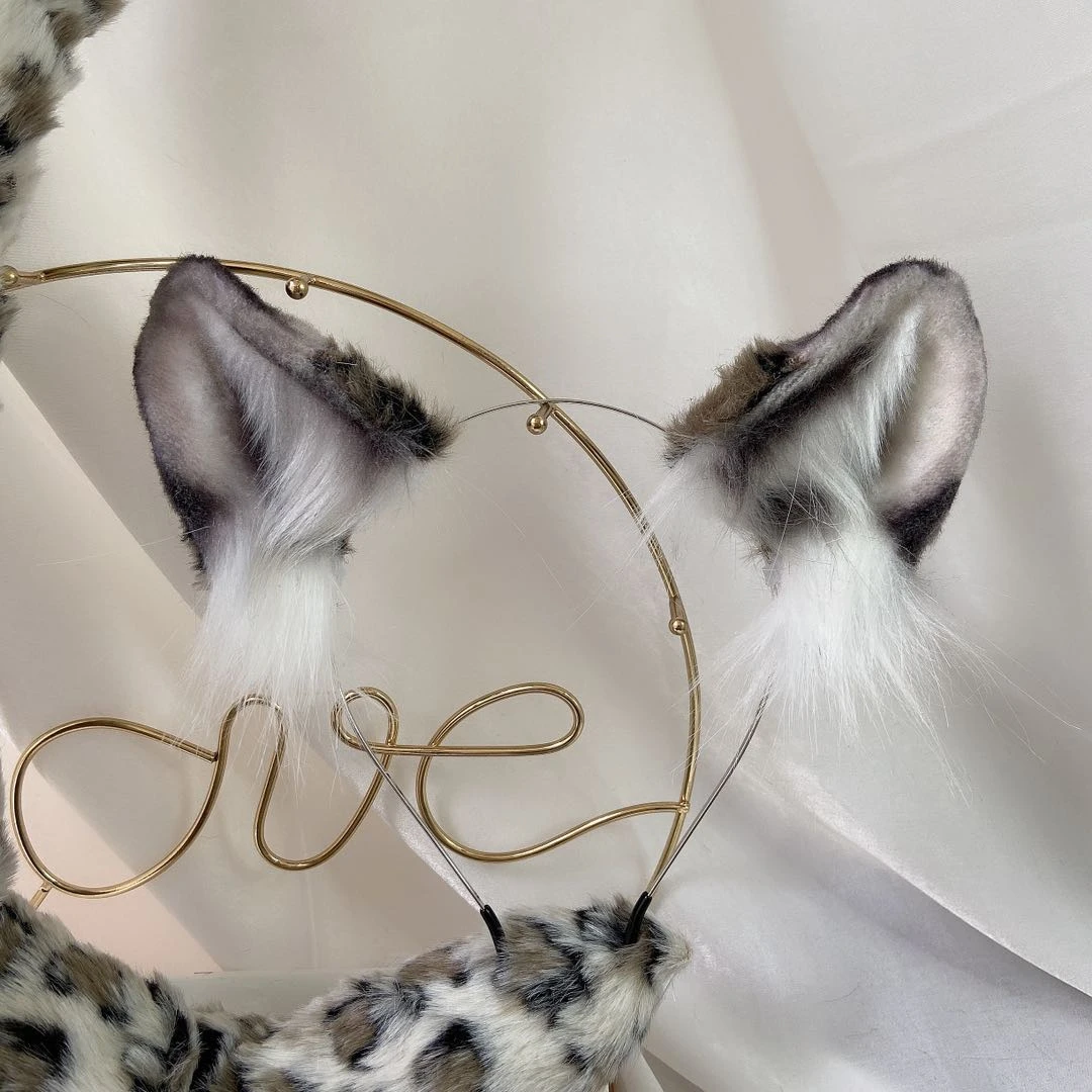 Новинка от MMGG шиньон в виде снежного леопардового уха зверя для косплея