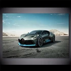 Шелковые Плакаты с изображением спортивного Красного автомобиля BUGATTI 2018 Chiron, картина без рамы, Картина на холсте