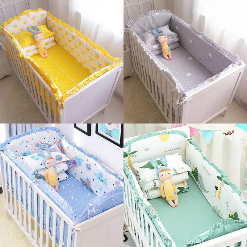 

2021 New 5pcs Universal Cotton Baby Bedding Set Washable Universe Design Toddler Crib Bumper Bed Sheet Pillowcase