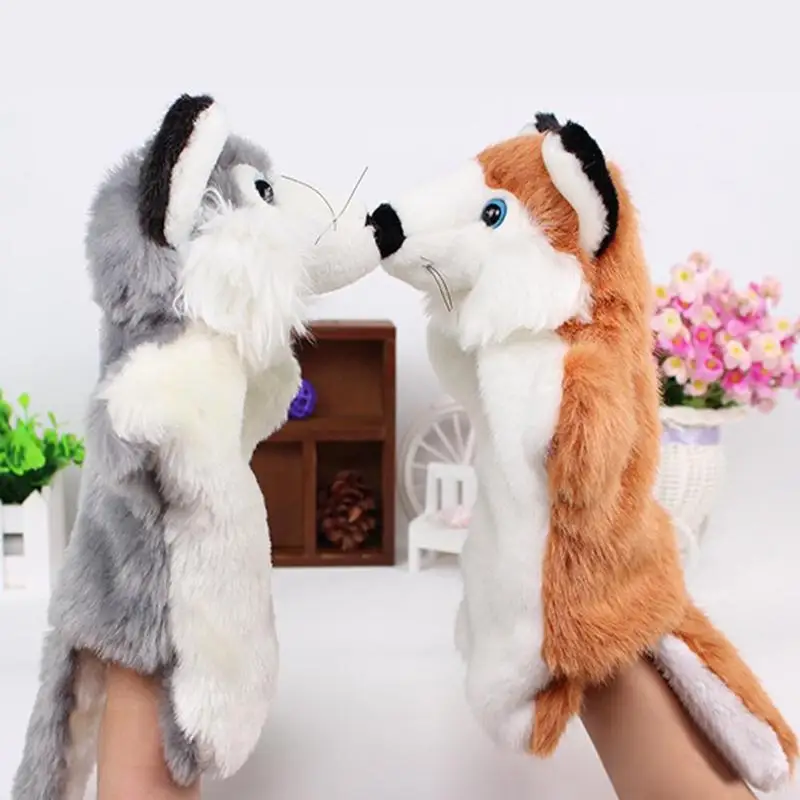 

Cute Fox Hand Puppet Baby Kids Children Soft Doll Plush Cartoon Animals Toy Educational Kindergarten Telling Story Teaching Toys