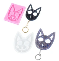 cat face silicone casting molds for diy resin keychain pendant for defense jewelry findings tools moulds uv epoxy handmade craft