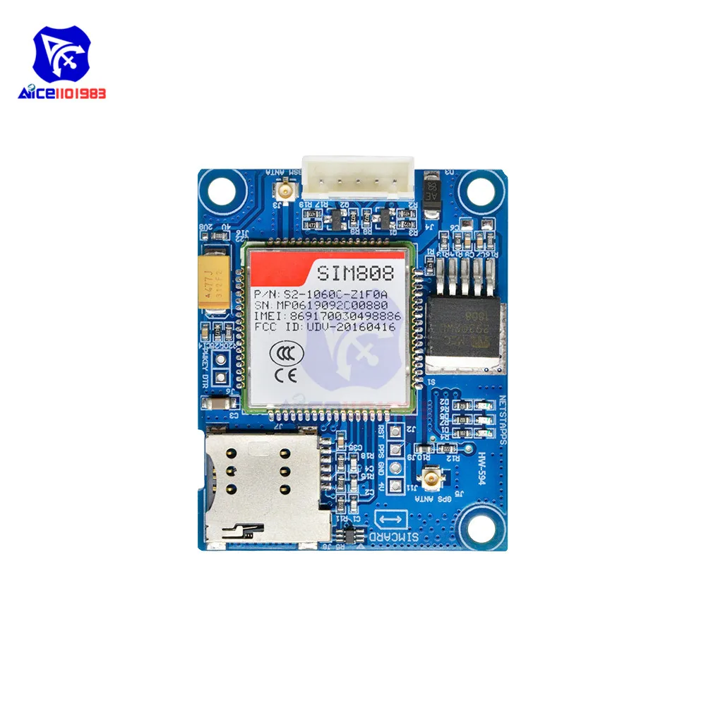 Diymore SIM808 GSM GPRS GPS Bluetooth SMS Модуль MINI SIM868 слот для TF карты DC 5 18 в макетная