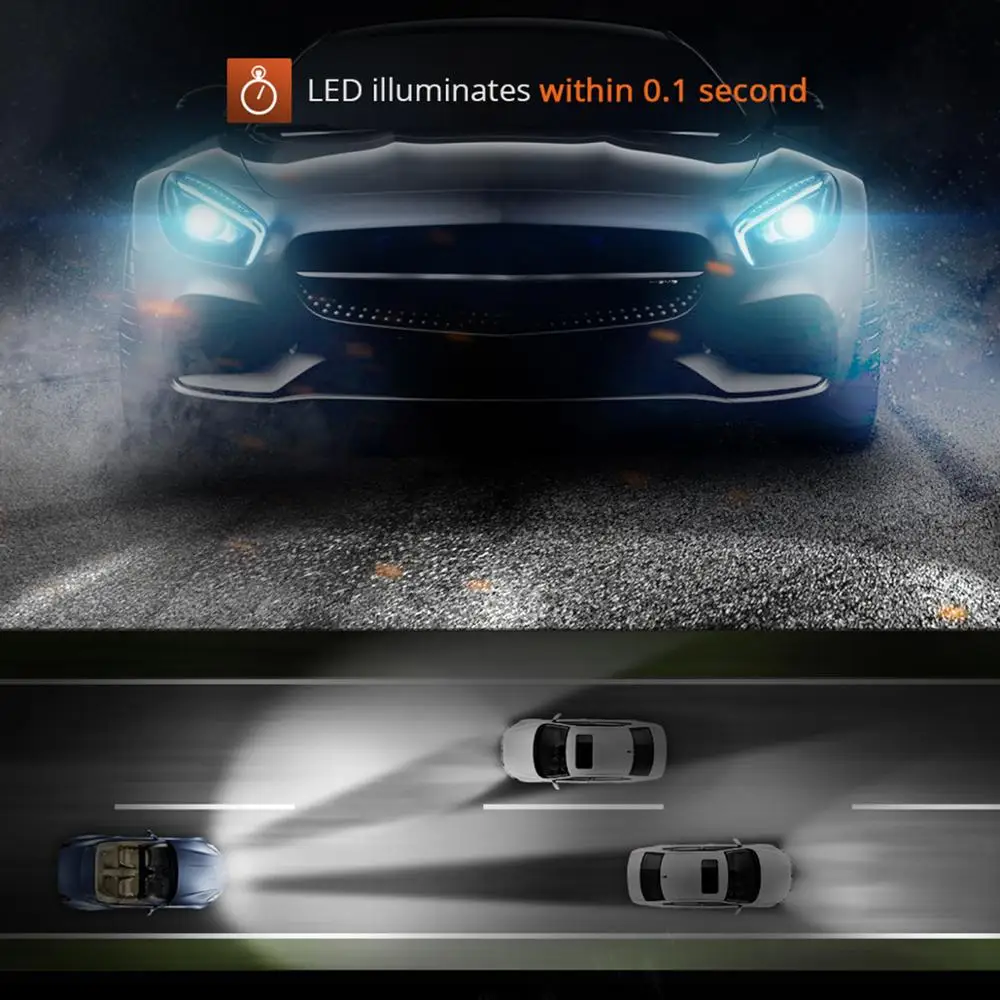 Черный красный 4 стороны COB светодиодный головной светильник лампочка H7 H11 9005 9006 X7