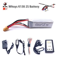 wltoys xk k130 lipo battery 7 4v 600mah 2s battery for rc helicopter drone spare parts accessories xt30 plug lipo battery