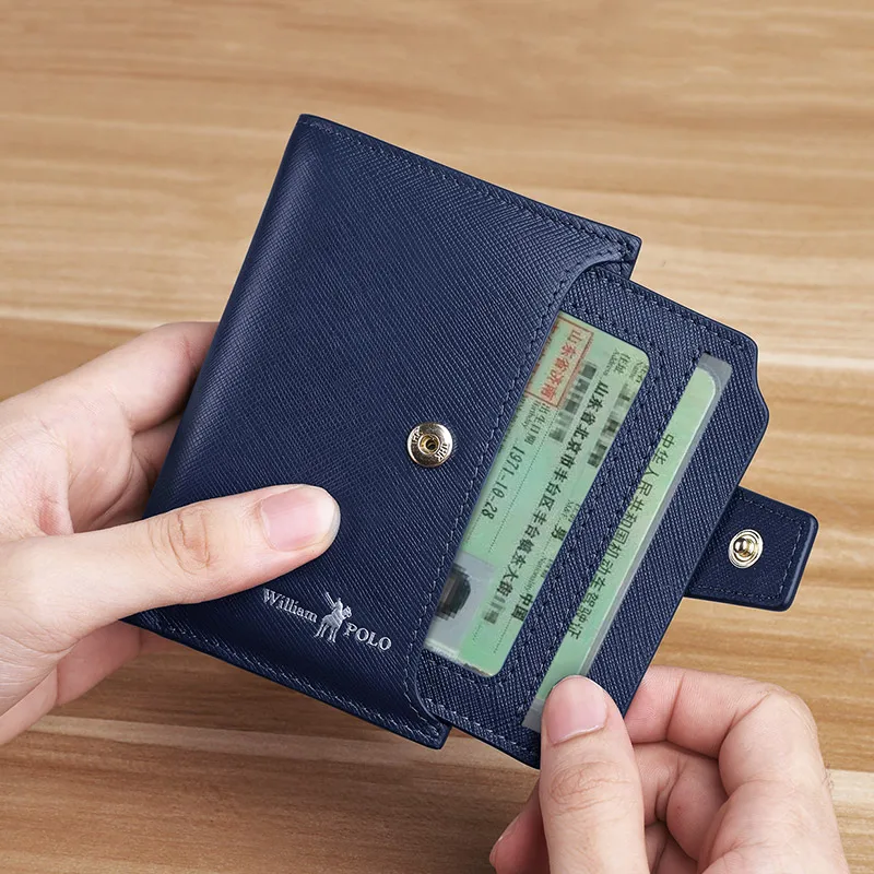 Маленький женский кошелек из натуральной кожи WILLIAMPOLO с застежкой на молнии