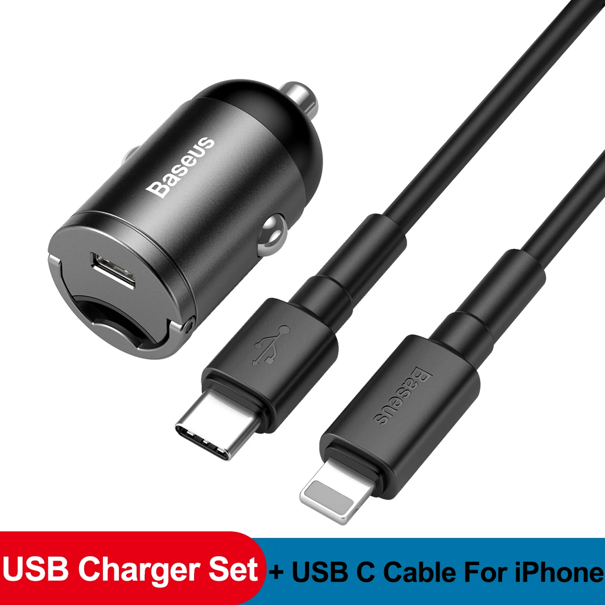 USB Charger Set Baseus Quick Charge 4,0 3,0 USB Автомобильное зарядное устройство для iPhone 11 Pro Max huawei P30 QC4.0 QC3.0 QC 5A быстрое PD USB C автомобильное зарядное устройство для телефона - Тип штекера: USB Charger Set
