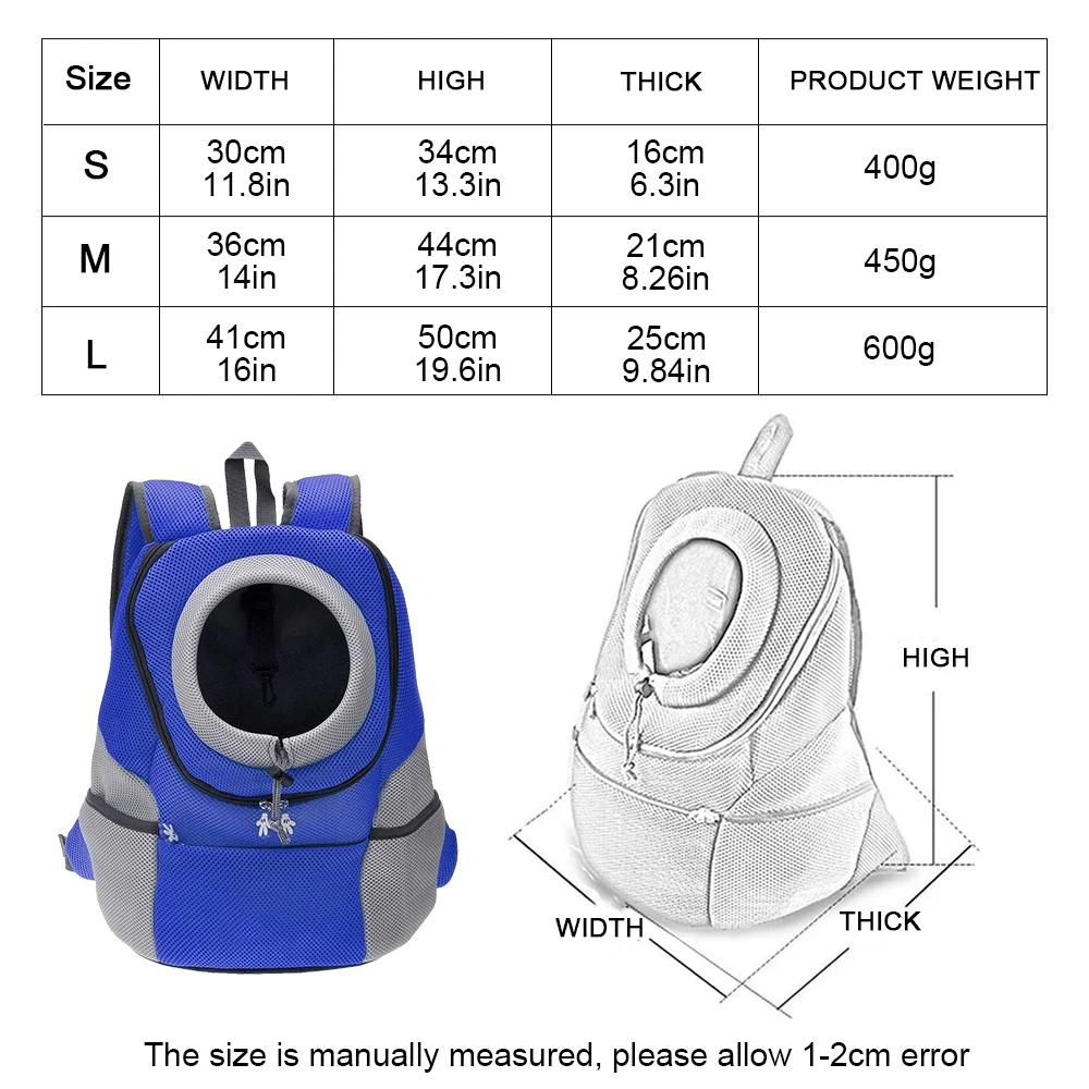 

Outdoor Pet Dog Carrier Bag Pet Bag Outdoor Pet Travel Bag Double Shoulder Portable Backpack Mesh Backpack Head Carrying Bags