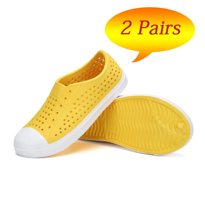 2 Pairs Boys Girls Shoes Summer Kids Beach Sandals Children River Clogs Casual Flat Outdoor Sneakers tenis infantil | Детская одежда и