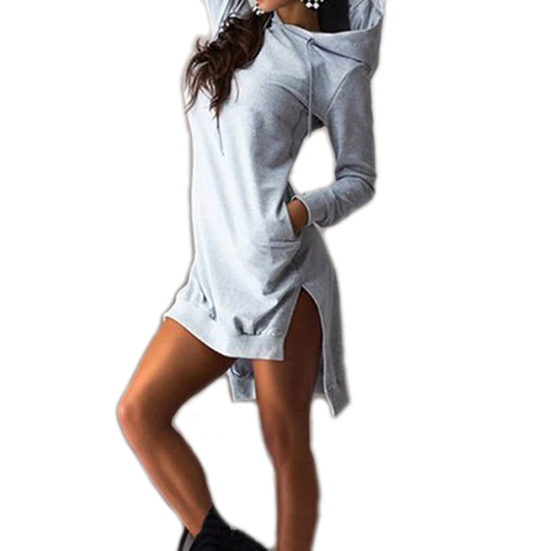 Сексуальное платье с капюшоном Женская толстовка одежда для клуба вечерние