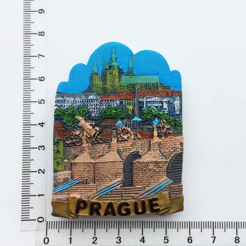 BABELEMI Hand-prainted Resin Refrigerator Magnets Prague Czech Souvenir Fridge Magnet Charles Bridge Sticker | Дом и сад