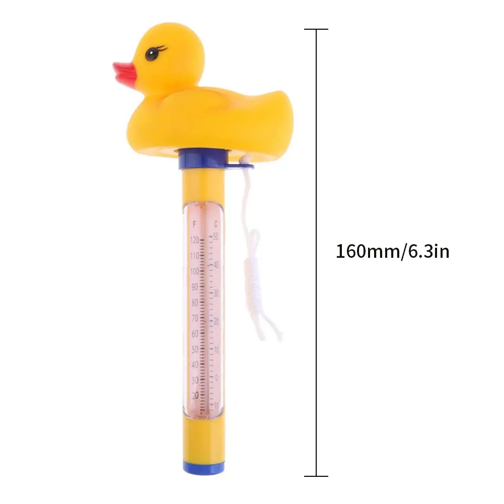 

Swimming Pool Floating Water Thermometer Gauge Cartoon Yellow DuckThermometers With String For Swimming Pools Spas Hot Tubs