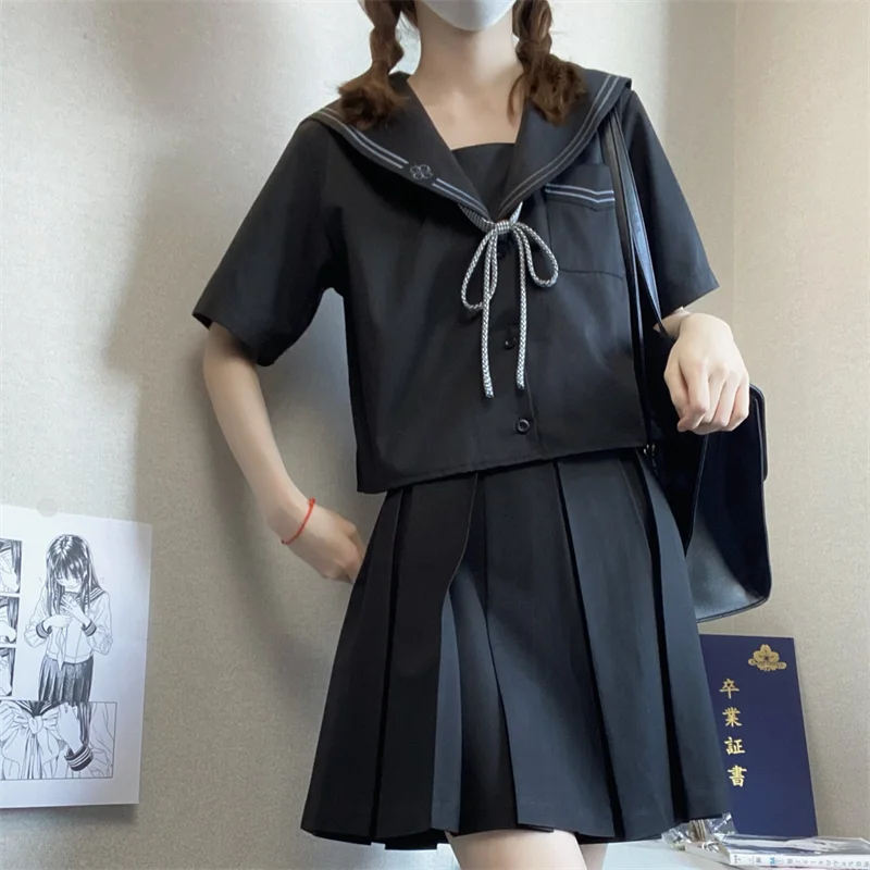 Женская японская школьная форма матросский костюм Jk рубашка Kansai с коротким
