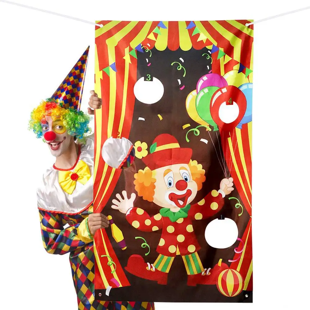 Настенный гобелен с забавными картинками клоуна украшенный драпировкой для дома