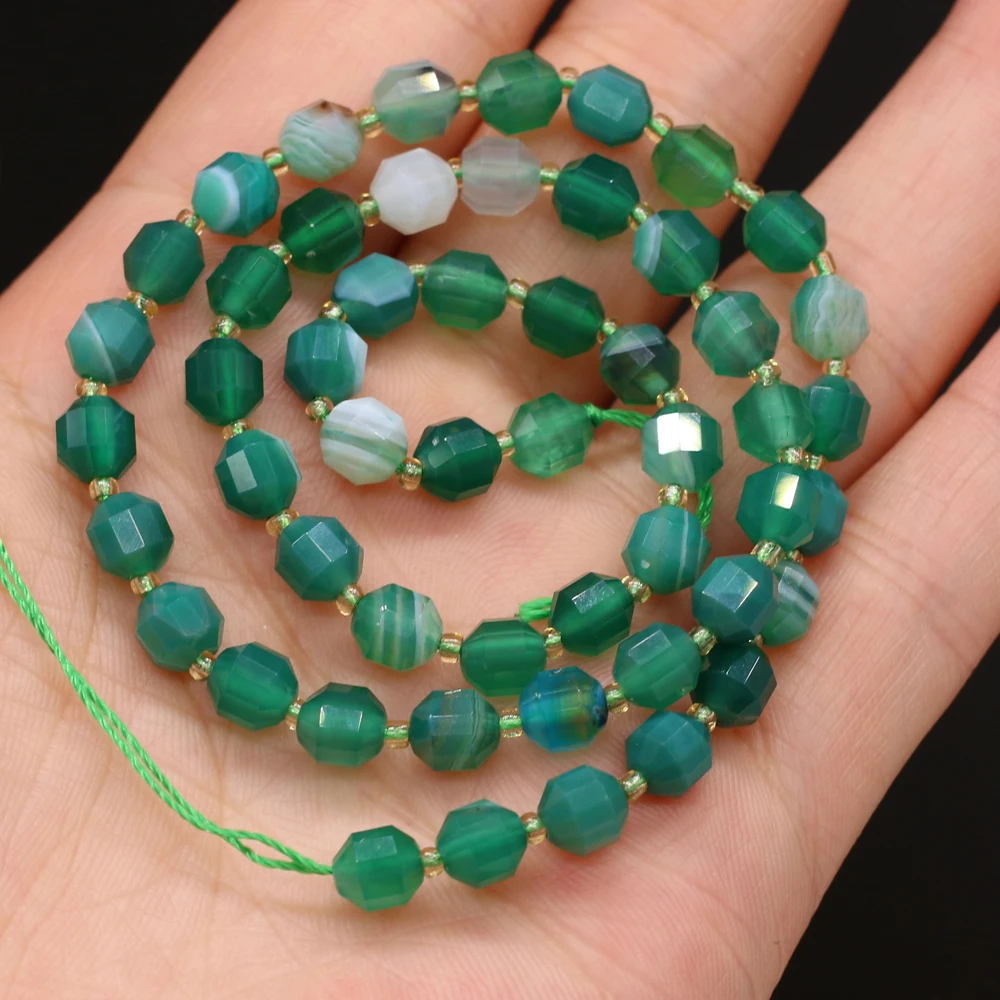 

Natural Semi-precious Stone Round Cut Bead Green Stripe Agate 6mm DIY for Making Jewelry Necklace Bracelet Accessories Gift 38cm
