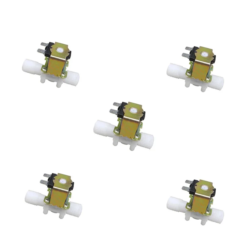 Пластиковый электромагнитный клапан с резьбой 1/2 дюйма нормально закрытый В