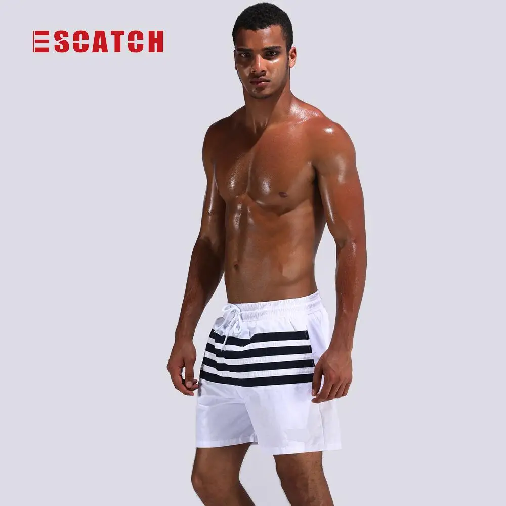 Мужские пляжные шорты для плавания и серфинга мужские полосатые трусы короткие