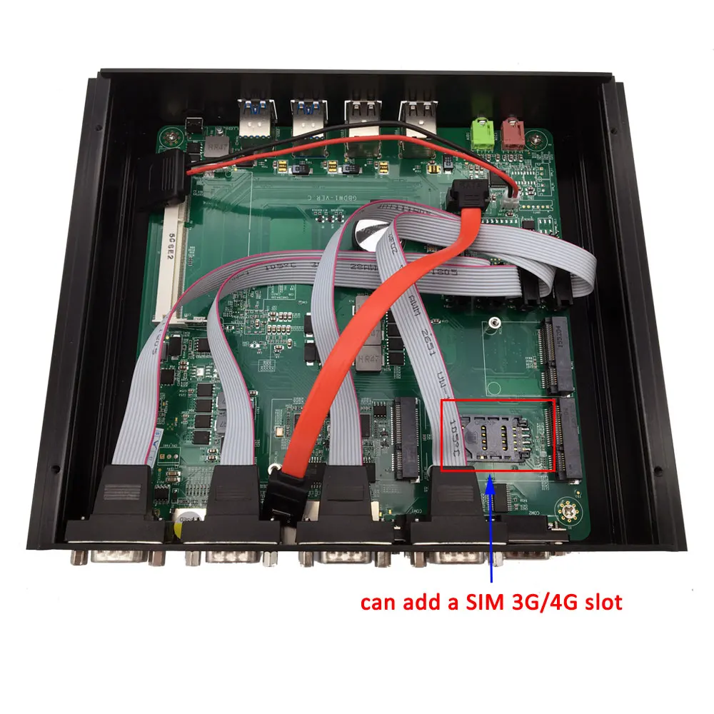 EGLOBAL 2 LAN HD MI 6 COM прочный ПК GK безвентиляторный промышленный мини компьютер Celeron i3 I5