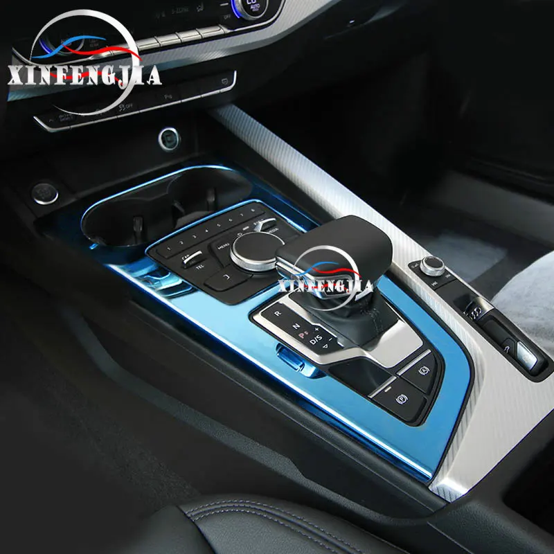 

For Audi A4 B9 A5 2017-2018 Steel Center Gear Shift Buttons Frame Cover Trim