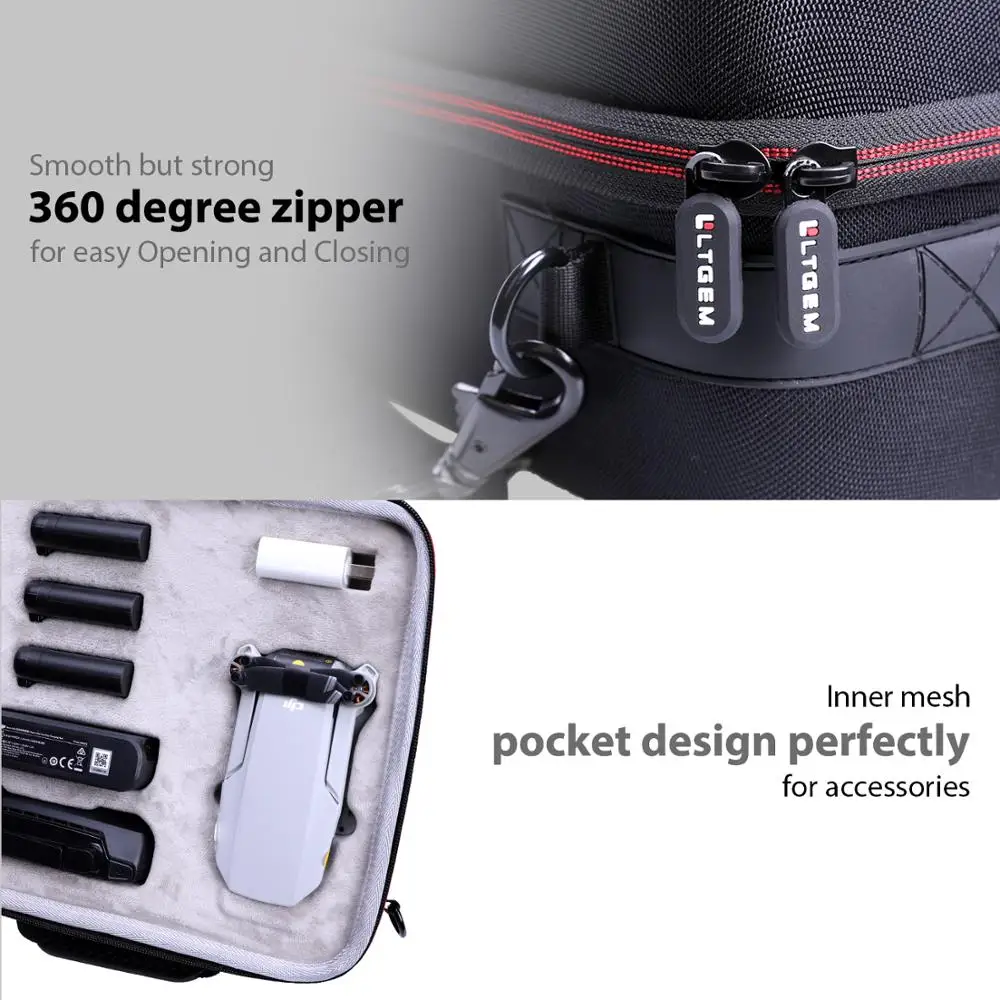 

LTGEM EVA Black Hard Case for DJI CP.MA.00000123.01 Mavic Mini Combo-Drone FlyCam Quadcopter