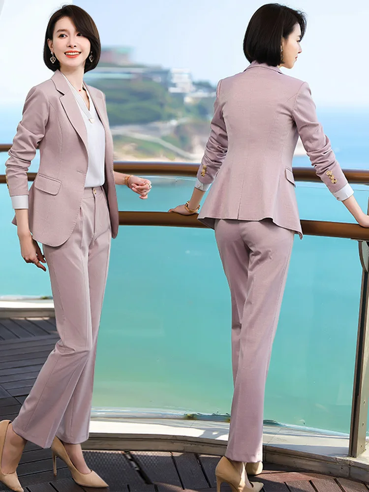 Women's work clothes pants suit business jacket and pants suit two piece pants suit women's professional dress2 peice set women