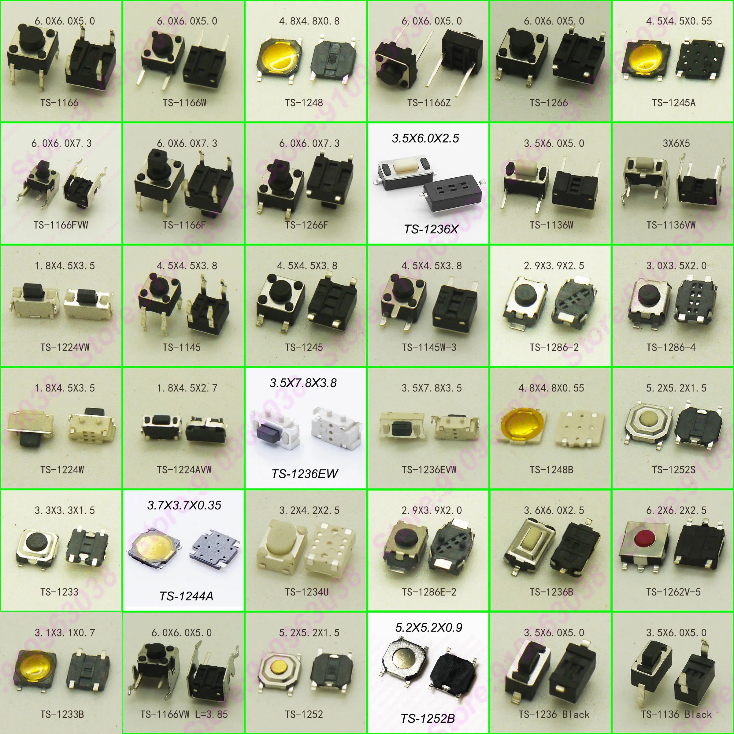 360pieces/36models momentary button Tact button switch push button no locking click button for laptop TV tablet toys key