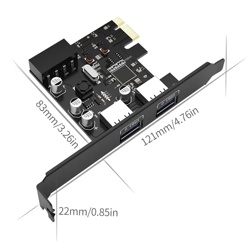 ORICO 2 порта PCI-E к USB 3,0 концентратор PCI Express карта расширения PCI-E SuperSpeed Usb адаптер с 15pin SATA разъем питания