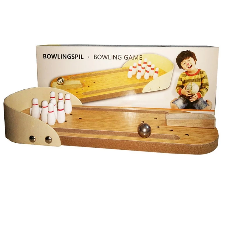 

Wooden Mini Bowling Family Board Games for Kids Adults Men Unique Novelty Game Best Game Ages Fun Party Favor Classic