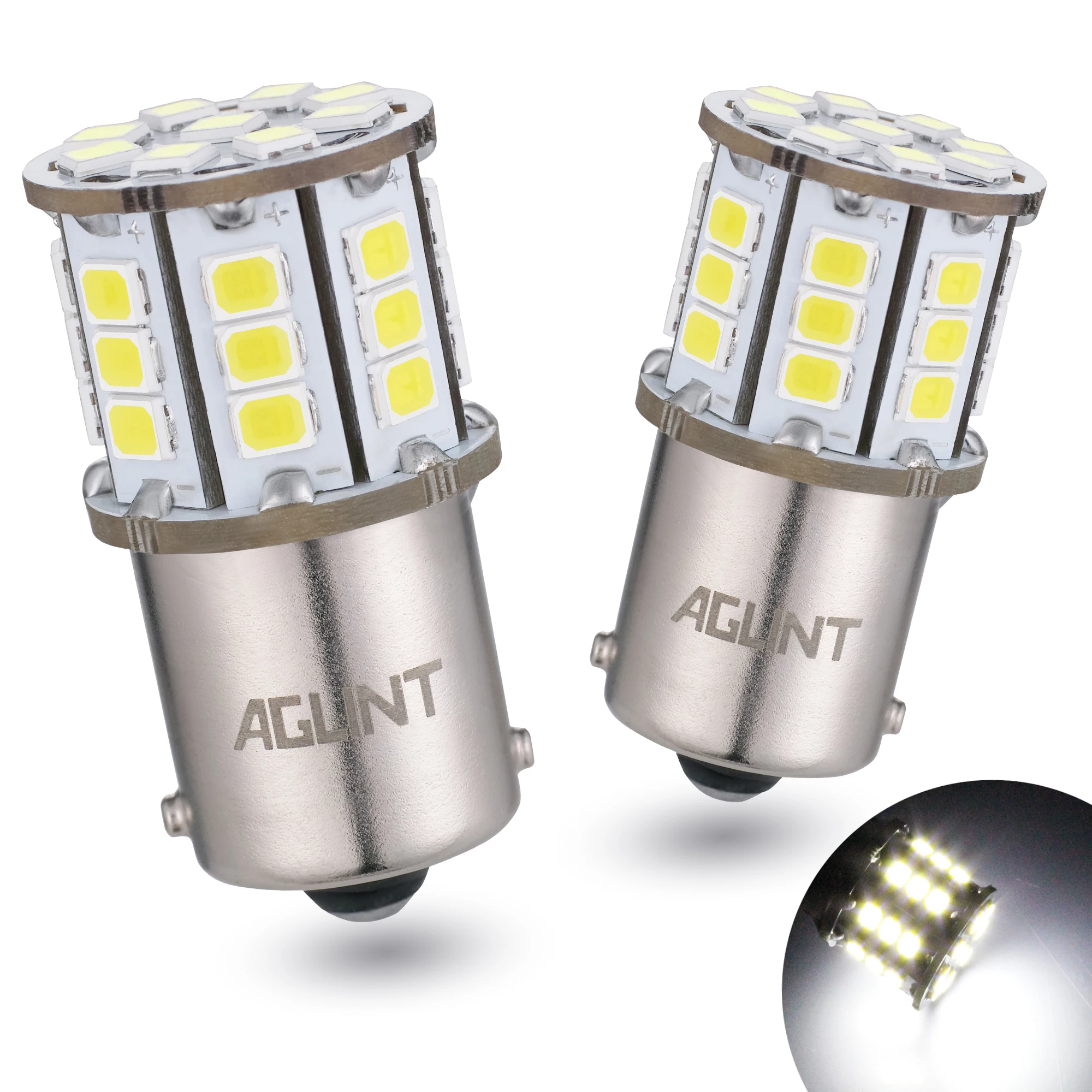 

AGLINT 2PCS 1156 LED Bulb 2835 33-EX Chips P21W Ba15s Used For Backup Reverse Tail Turn Signal Indicator Lights White 12 24V