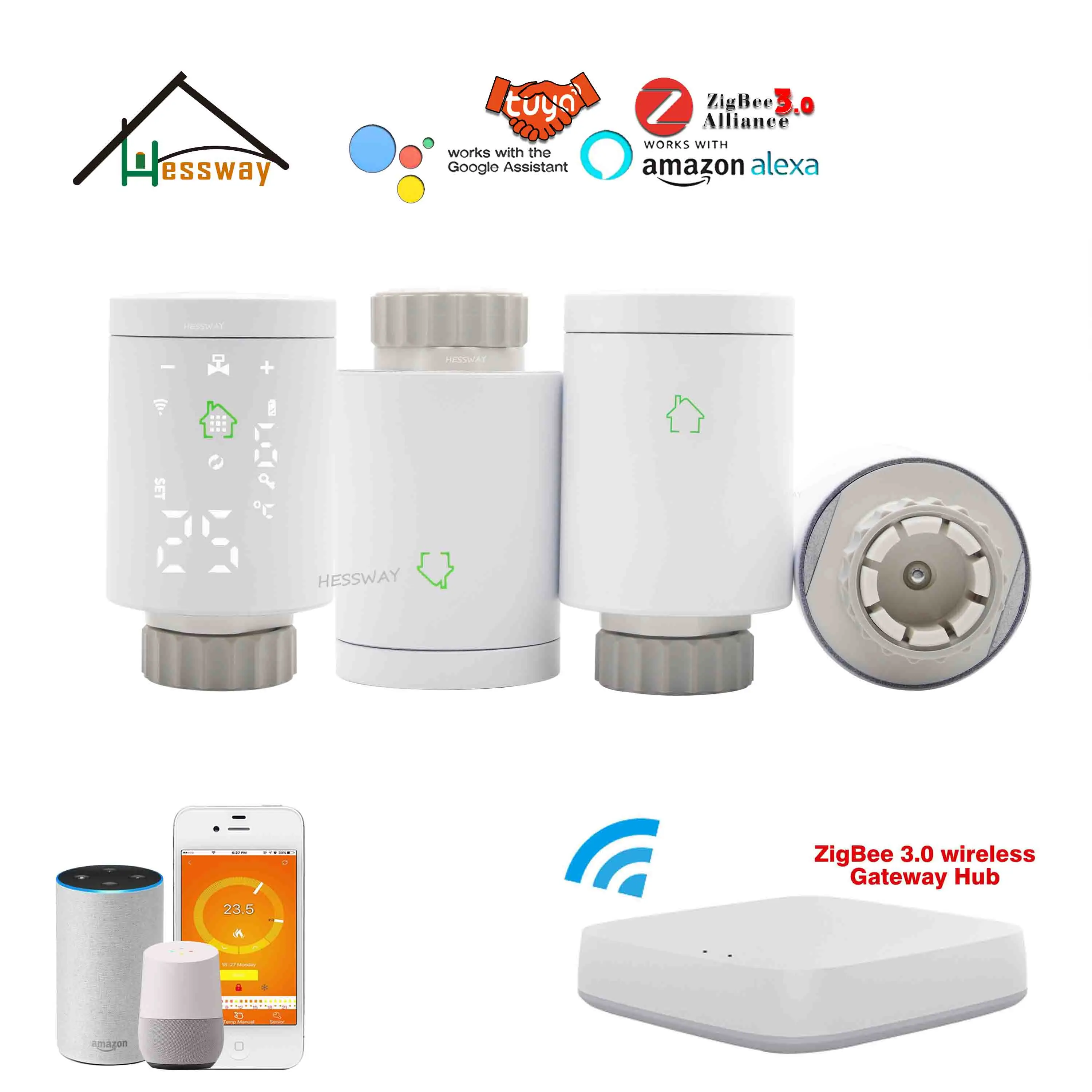 Терморегулятор HESSWAY Wi-Fi tuya zigbee клапан термостата для умного контроля ворот