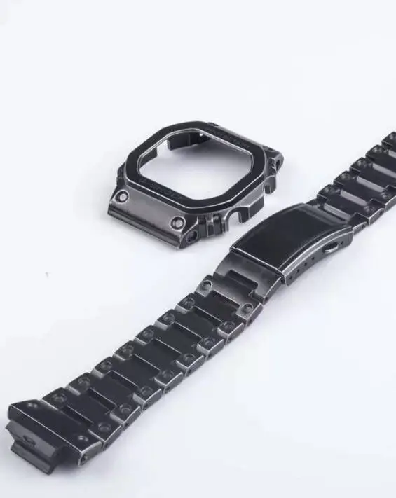 Retro Black Set Черные Ремешки для наручных часов в стиле ретро GWM5610 DW5600 GW5000, ремешок и чехол для часов, набор металлических браслетов из нержавеющей стали, стальной ремень, аксессуары - Цвет ремешка: Retro Black Set