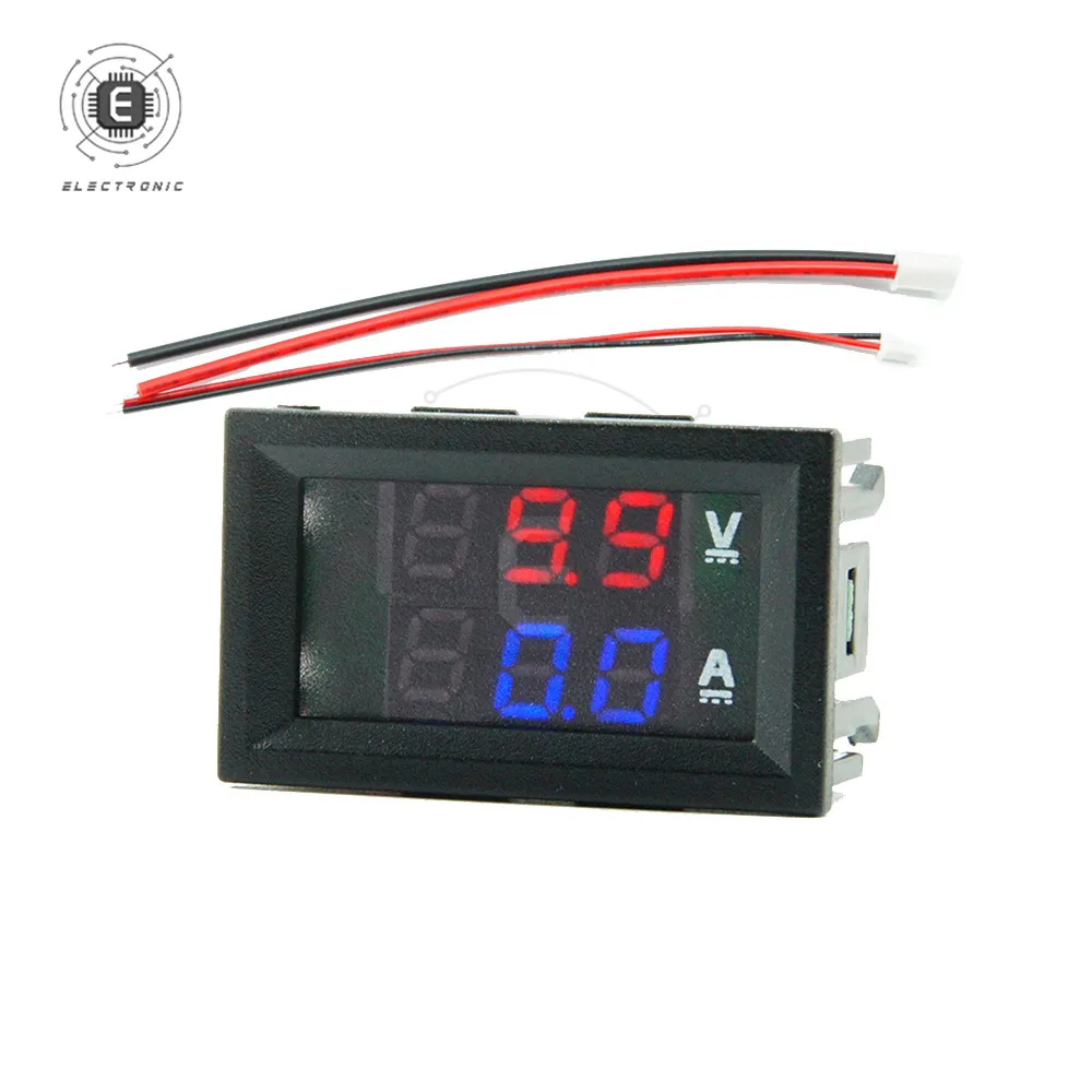 

Цифровой вольтметр Амперметр постоянного тока 100 в 10A 50A 0,28 A измеритель напряжения тока тестер детектор "двойной светодиодный дисплей авто а...