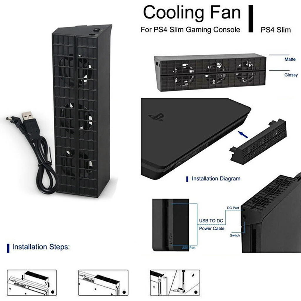 USB Температура охлаждающий вентилятор Cooler для sony Playstation 4 PS4 Pro игровой консоли