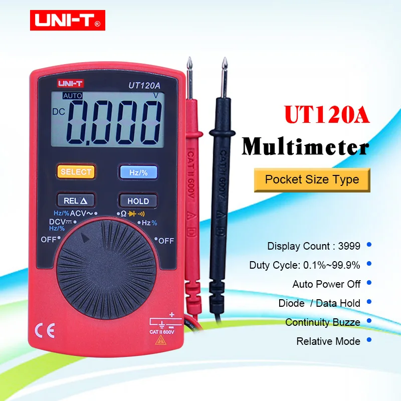 Цифровой мини мультиметр UT120A с ЖК дисплеем размером ладони автоматическим